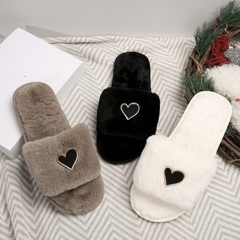 Papuče za dom s otvorenim prstom, velur gornji dio, umjetno krzno podstava, gumeni potplat, slip-on, debljina potplata 0–3 cm