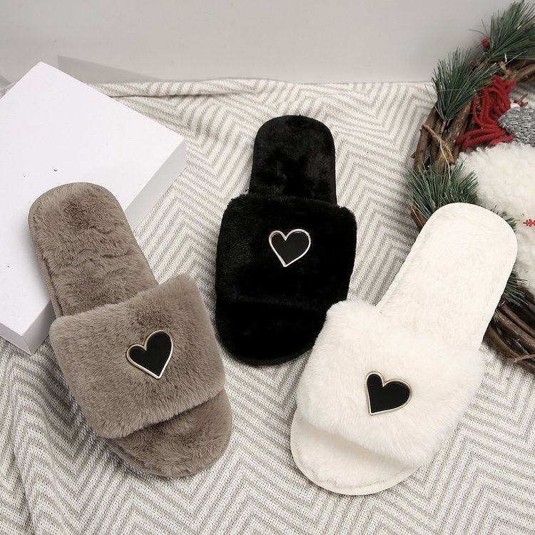 Papuče za dom s otvorenim prstom, velur gornji dio, umjetno krzno podstava, gumeni potplat, slip-on, debljina potplata 0–3 cm