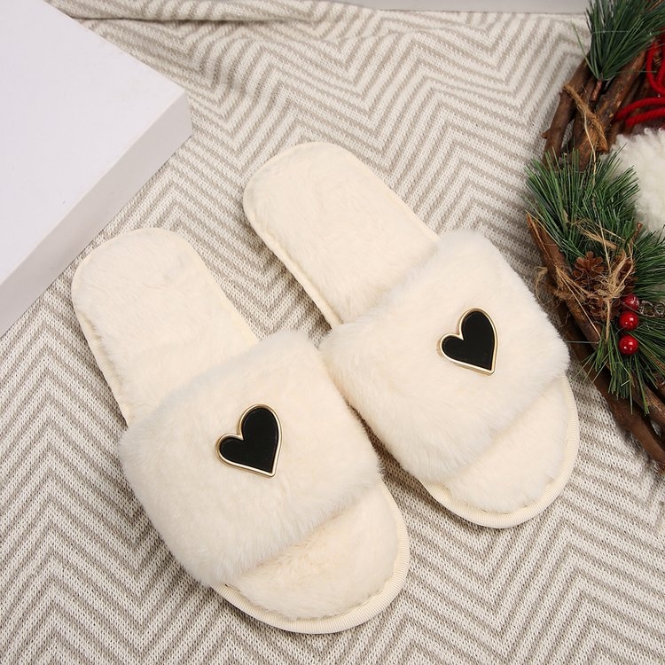 Papuče za dom s otvorenim prstom, velur gornji dio, umjetno krzno podstava, gumeni potplat, slip-on, debljina potplata 0–3 cm