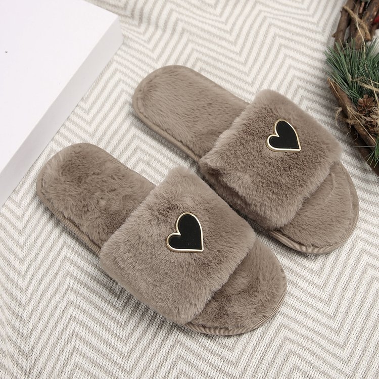 Papuče za dom s otvorenim prstom, velur gornji dio, umjetno krzno podstava, gumeni potplat, slip-on, debljina potplata 0–3 cm