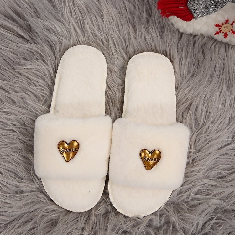 Papuče za dom s otvorenim prstom, velur gornji dio, umjetno krzno podstava, gumeni potplat, slip-on, debljina potplata 0–3 cm