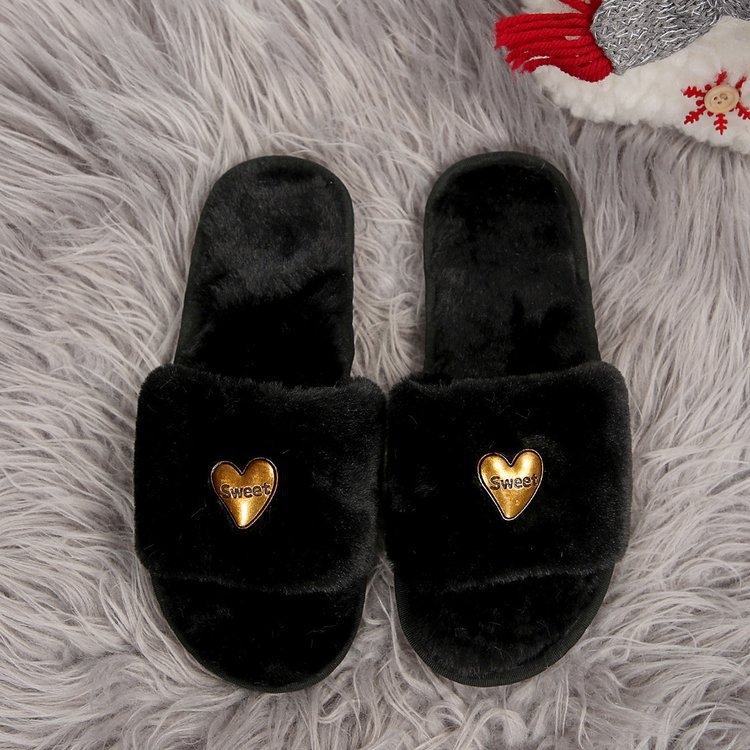 Papuče za dom s otvorenim prstom, velur gornji dio, umjetno krzno podstava, gumeni potplat, slip-on, debljina potplata 0–3 cm