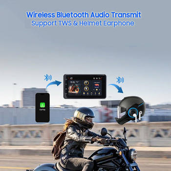 Bežični CarPlay prijemnik za motocikl - 12V, IPS dodirni zaslon, model 005, SilverStrong, univerzalno kompatibilan s motociklima, Android Auto kompatibilan
