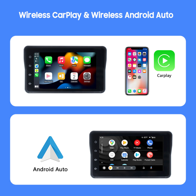 Bežični CarPlay prijemnik za motocikl - 12V, IPS dodirni zaslon, model 005, SilverStrong, univerzalno kompatibilan s motociklima, Android Auto kompatibilan