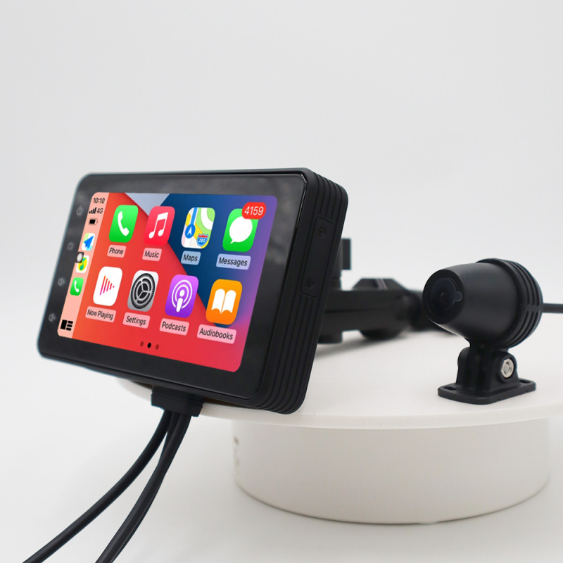 Bežični CarPlay prijemnik za motocikl - 12V, IPS dodirni zaslon, model 005, SilverStrong, univerzalno kompatibilan s motociklima, Android Auto kompatibilan