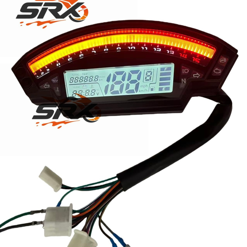 Instrument ploča motocikla s LCD brzinomjerom i LED digitalnim zaslonom, SRX Big Cow, 12V, univerzalni prilagođeni model