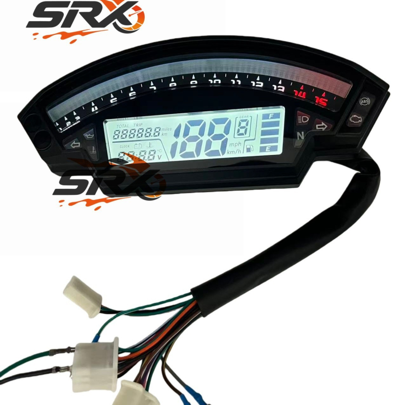 Instrument ploča motocikla s LCD brzinomjerom i LED digitalnim zaslonom, SRX Big Cow, 12V, univerzalni prilagođeni model