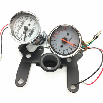 Motocikl retro instrument: modificirani odometar i tachometar, set nosača, 5-žilni pokazivač, 12V, PARTS ABCD