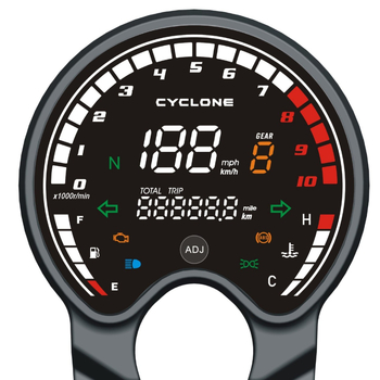 Motociklistički digitalni instrument panel CYCLONE RE2 — 12V, Zongshen, kompatibilan s CYCLONE RE2