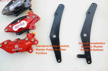 Set zadného kotúčového brzdenia pre motocykel s štyrmi piestikmi a dolným držiakom pumpy, napodobené abalónové brzdové piesty, diely