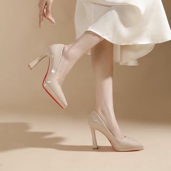 Pantofi stiletto pentru femei cu vârf ascuțit, platformă rezistentă la apă și talpă din cauciuc, tocuri foarte înalte (>8 cm)