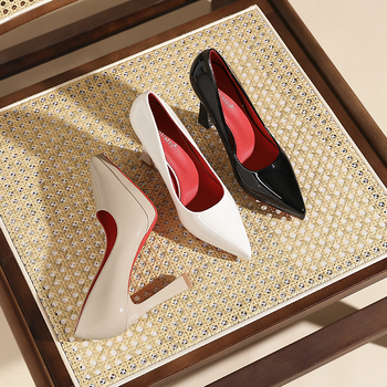 Pantofi stiletto pentru femei cu vârf ascuțit, platformă rezistentă la apă și talpă din cauciuc, tocuri foarte înalte (>8 cm)