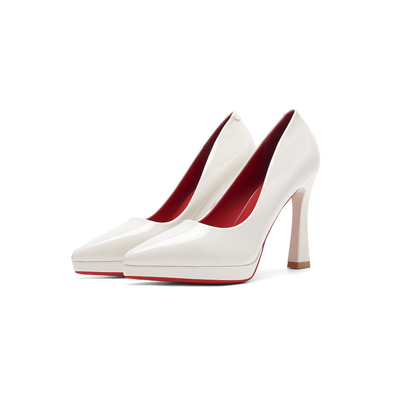 Pantofi stiletto pentru femei cu vârf ascuțit, platformă rezistentă la apă și talpă din cauciuc, tocuri foarte înalte (>8 cm)