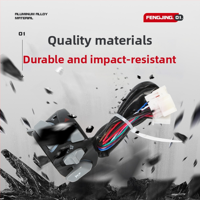 Comutator pentru ghidon de motocicletă cu lumină, model universal MX, Fengjing — compatibil cu Yamaha Zhongxing/Wuyang