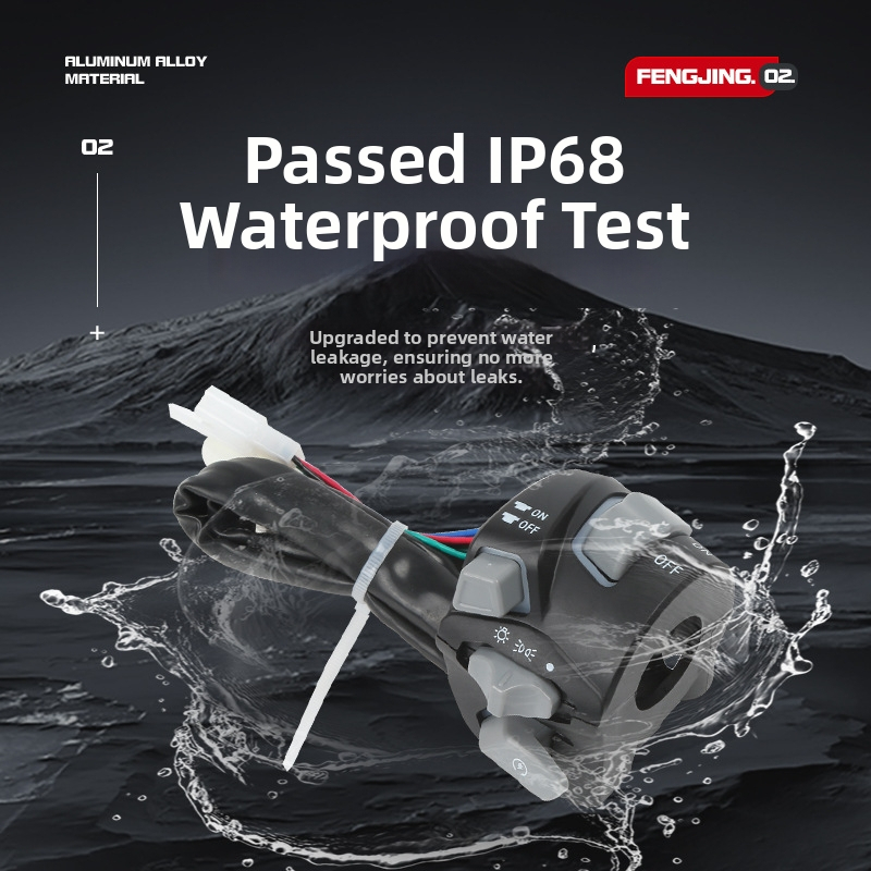 Comutator pentru ghidon de motocicletă cu lumină, model universal MX, Fengjing — compatibil cu Yamaha Zhongxing/Wuyang