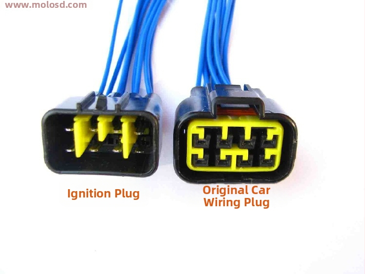 Zapalovací konektor pre motocykel – guľatý konektor, dvojrad, osem vodičov