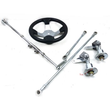 Yingze Első kormányrendszer négykerekű elektromos go-karthoz, kormánykerékkel, csápos flanccsal és húzórúddal