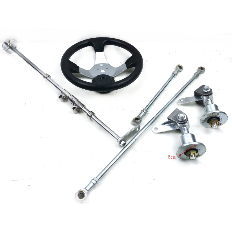 Yingze Első kormányrendszer négykerekű elektromos go-karthoz, kormánykerékkel, csápos flanccsal és húzórúddal