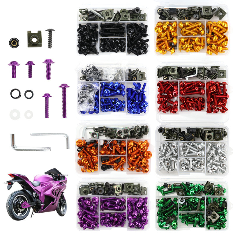 Kit DIY de șuruburi pentru modificări la motocicletă, compatibil KTM/Honda/Kawasaki/Yamaha și alte modele comune (Prelucrare personalizată: Da; Compatibil universal; Mai multe modele)