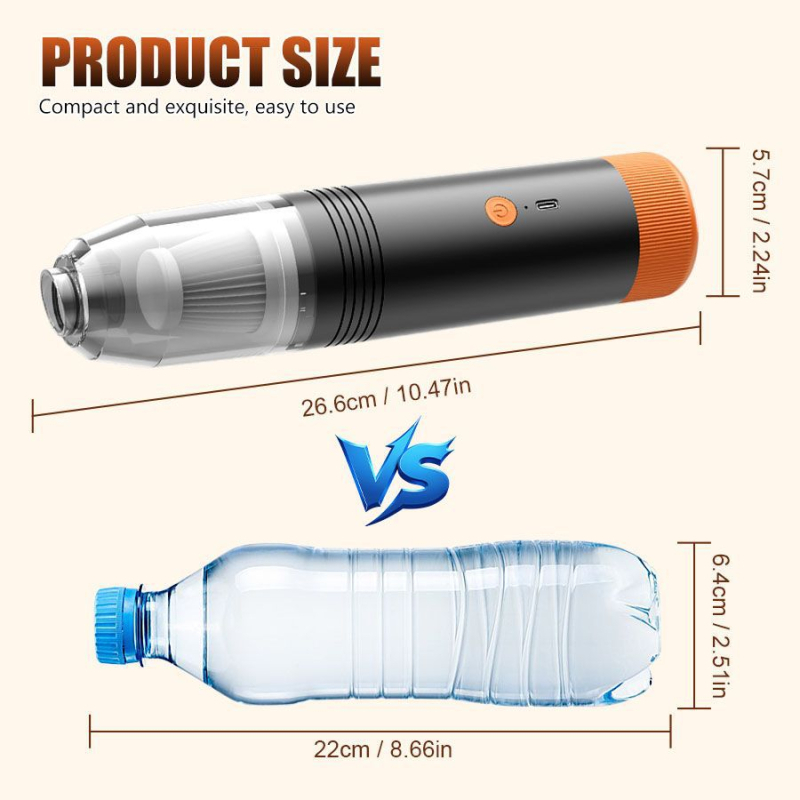Bežični ručni usisavač za automobil i dom, mokro i suho čišćenje, 65W, usis 3100-4000Pa, ugrađena baterija 2001-2500mAh, buka ispod 36dB