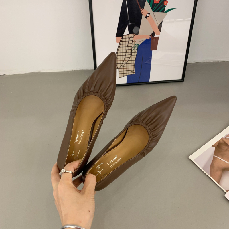 Ženske visoke potpetice s oštrim vrhom, PU gornji dio, minimalistički stil, tanka potpetica 6–8 cm