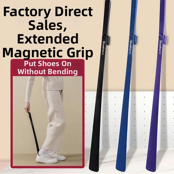 Dispozitiv pentru încălțări cu mâner lung – model Lengthened, stil Long fan shoe horn, potrivit pentru vârstnici și femei însărcinate, pentru toate sezoanele.