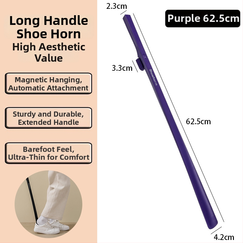 Dispozitiv pentru încălțări cu mâner lung – model Lengthened, stil Long fan shoe horn, potrivit pentru vârstnici și femei însărcinate, pentru toate sezoanele.