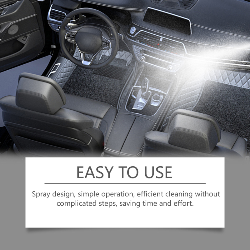 Agent de întreținere pentru plastic auto – protejează covorașele din cauciuc și suprafețele interioare, îndepărtează petele de ulei, spumă de curățare multifuncțională; ingrediente principale: apă, polimer acrilic, EDTA disodic, bicarbonat de sodiu; valabi