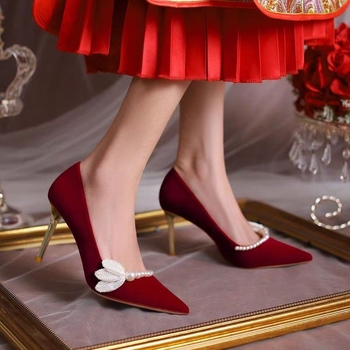 Vjenčane Mary Jane cipele, otvoreni prsti, niski mačji potpetica, slip-on, gornji materijal od više materijala