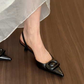 Ploške cipele s niskom petom – francuskog stila, jednobojne, gornji dio od umjetnog pliša, ulošak od ovčje kože, slip-on