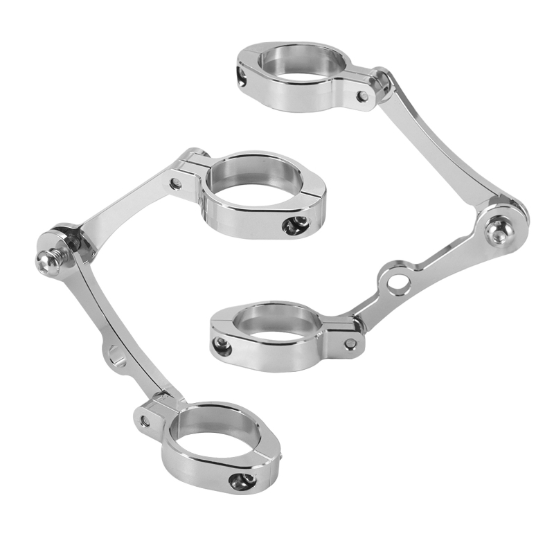 CNC nosač prednjeg svjetla za motocikl, potpuno crn, za viljuške promjera 39–41 mm, podesiva stega