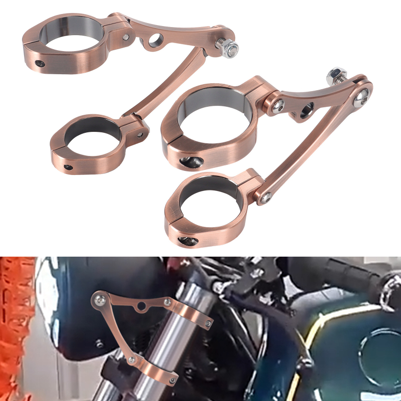 CNC nosač prednjeg svjetla za motocikl, potpuno crn, za viljuške promjera 39–41 mm, podesiva stega