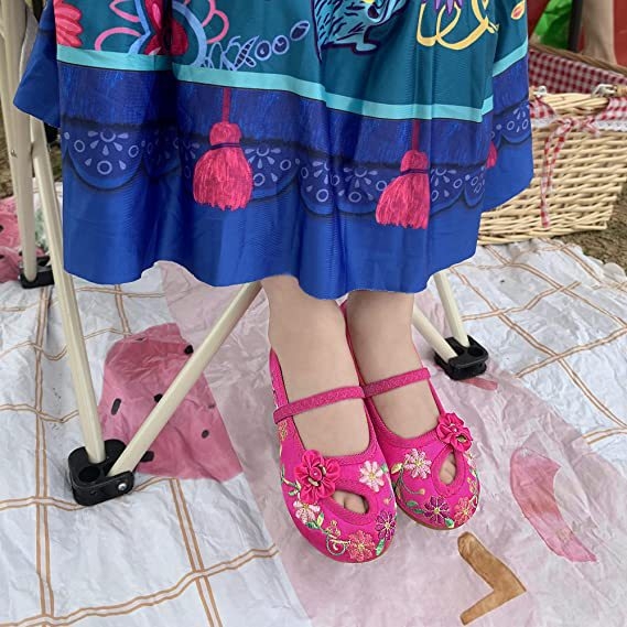 Mary Jane balerinke s izšivanim uzorkom, sladak stil, okrugli vrh, gornji dio od super vlakna, karirani uzorak, niski potplat 1–3 cm