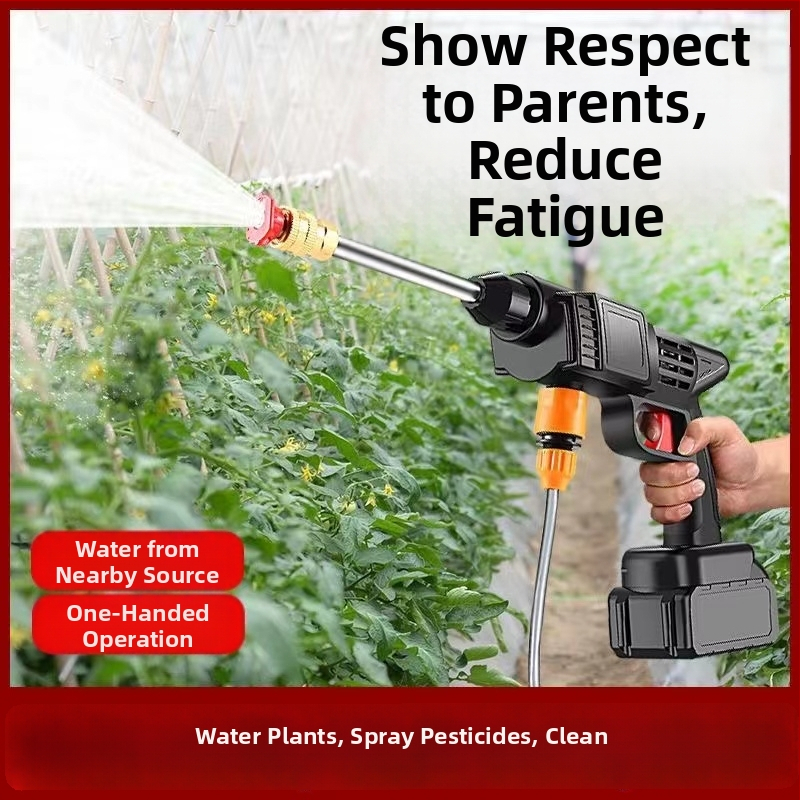 Prenosný bezdrôtový pištol na umývanie áut s Li-ion batériou 12V, 150W, 0,8 MPa, hadica 5–10 m