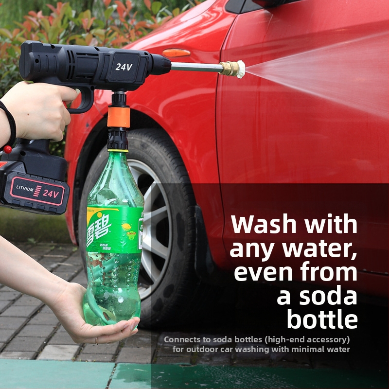 Prenosný bezdrôtový pištol na umývanie áut s Li-ion batériou 12V, 150W, 0,8 MPa, hadica 5–10 m