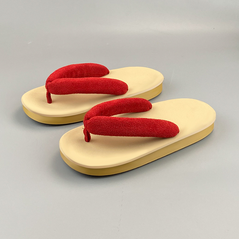 Ženske japanskog stila klompe, PU gornji dio, PVC đon, uzorak ribje kosti, casual, ljeto 2024