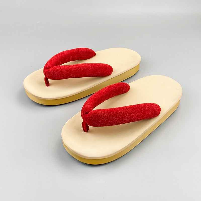 Ženske japanskog stila klompe, PU gornji dio, PVC đon, uzorak ribje kosti, casual, ljeto 2024