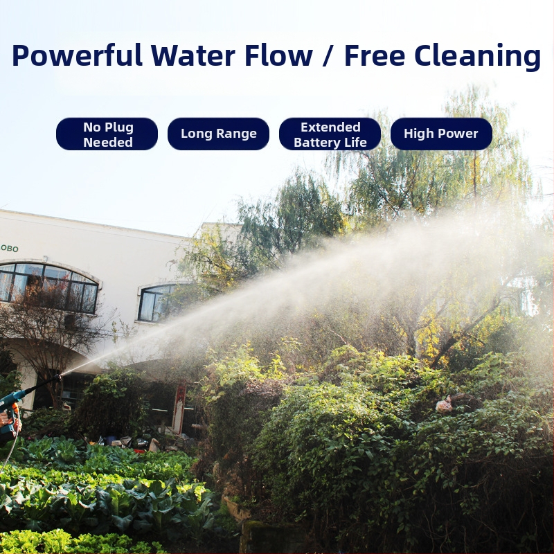 Bezdrôtový bezkartáčový čistič auta s lítiovou batériou, nabíjateľný, vysokotlakové pištoľ na vodu, prenosný (21V, 50)