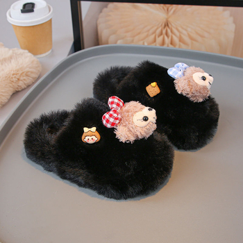 Dječje papuče za djevojčice s gornjim dijelom od pamuka, gumom na potplatu, crtani uzorak, korejski stil (1–3 godine)