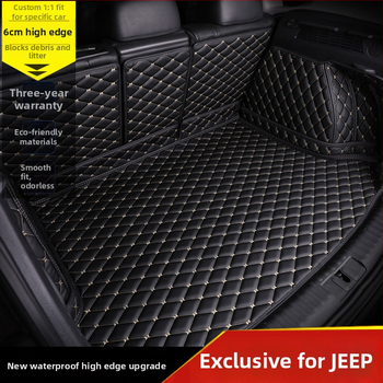 Kožená rohož do batožinového priestoru, plná ochrana pre modely Jeep SUV – značka Jiamai, možnosť prispôsobenia, päťhviezdičkové hodnotenie.