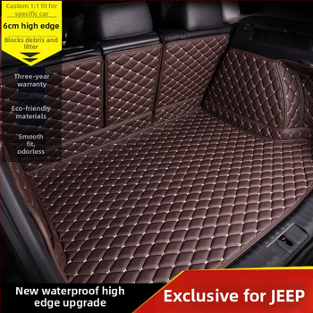 Kožená rohož do batožinového priestoru, plná ochrana pre modely Jeep SUV – značka Jiamai, možnosť prispôsobenia, päťhviezdičkové hodnotenie.