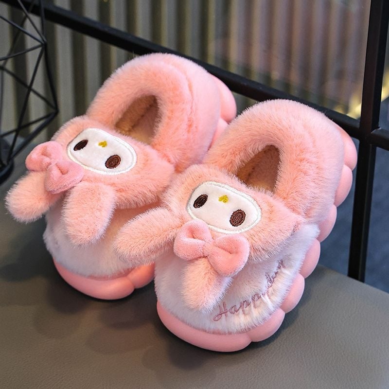Dječje pamučne papuče za zimu – unutarnje kućne cipele za djevojčice s crtani lik princeze, 1–3 godine, potplat PVC