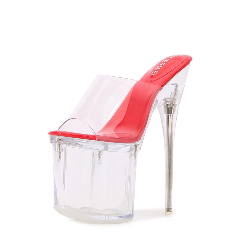 Melnise sandale s oblikom riblje usta, iznimno visoke stileto pete (>8 cm), PVC đon, bez podstavke