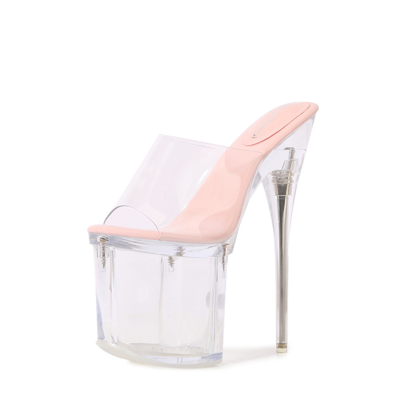 Melnise sandale s oblikom riblje usta, iznimno visoke stileto pete (>8 cm), PVC đon, bez podstavke