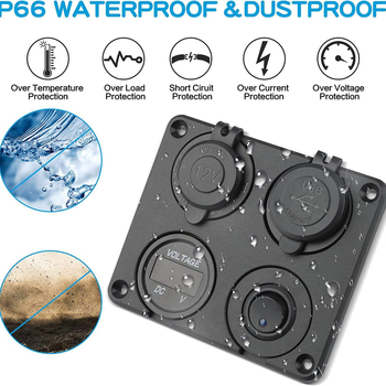 WillWin dvostruka QC3.0 12V USB utičnica, automobilski voltmetar, utičnica za upaljač i prekidač, SKU19-3M