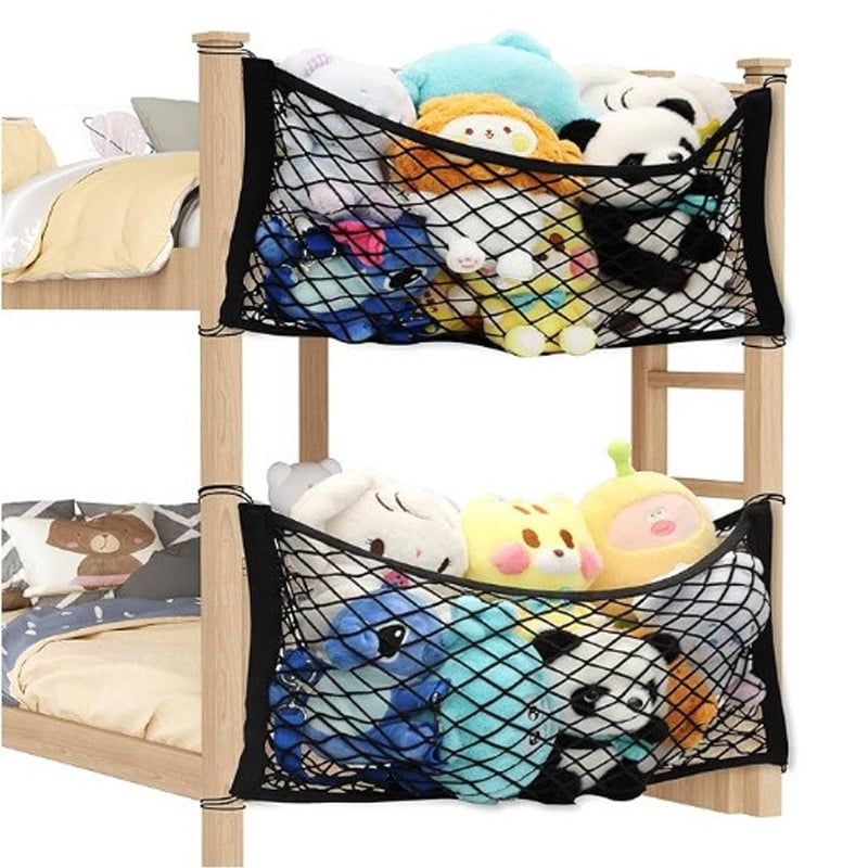 Τσάντα αποθήκευσης από ίνες κάνναβης με διπλό Velcro-επίπεδο διχτυωτής, οργάνωση δίπλα στο κρεβάτι φοιτητικής εστίας