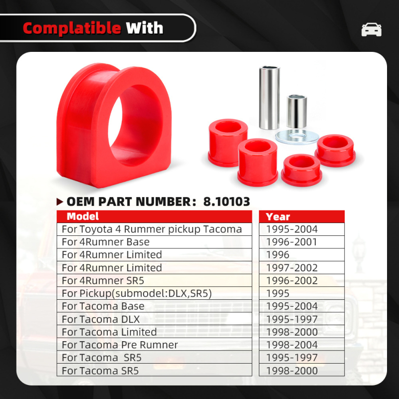 Set bušinga za upravljački sklop 8.10103g, Toyota 4Runner (1996–2004), aluminijska legura