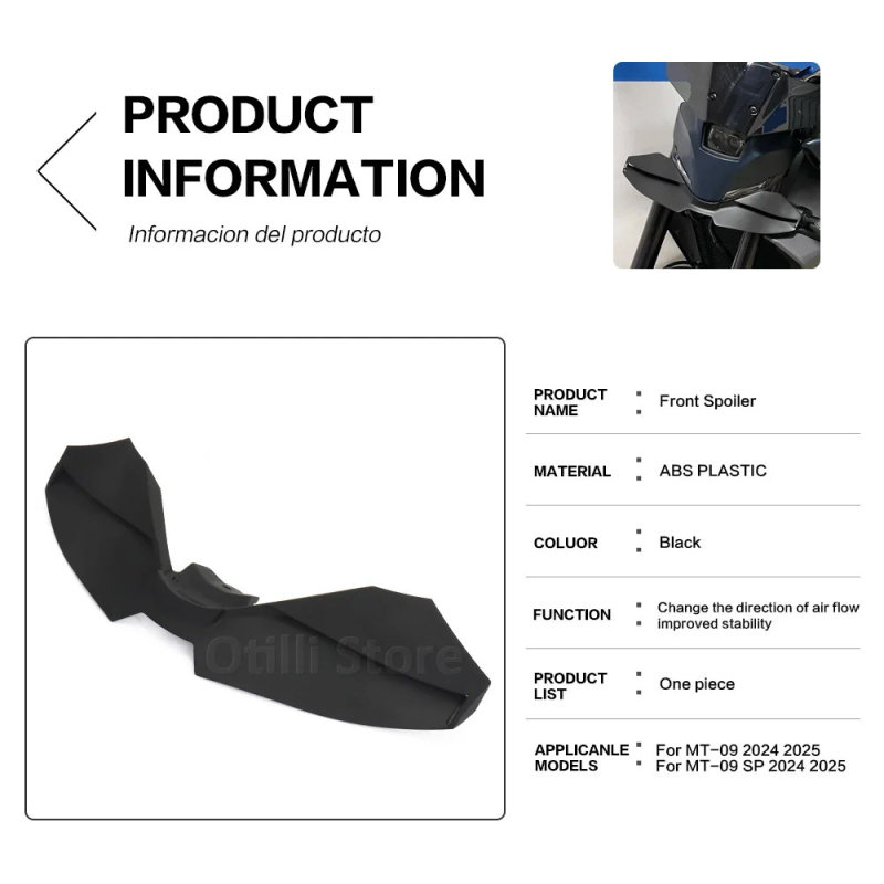 Yamaha MT-09 2024–2025 beak fiksni spojler, Otilli