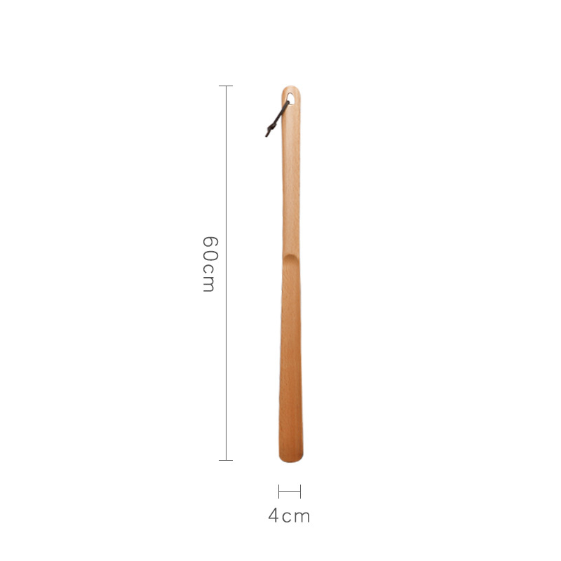 Shoehorn din lemn masiv cu mâner ultra-long pentru uz casnic