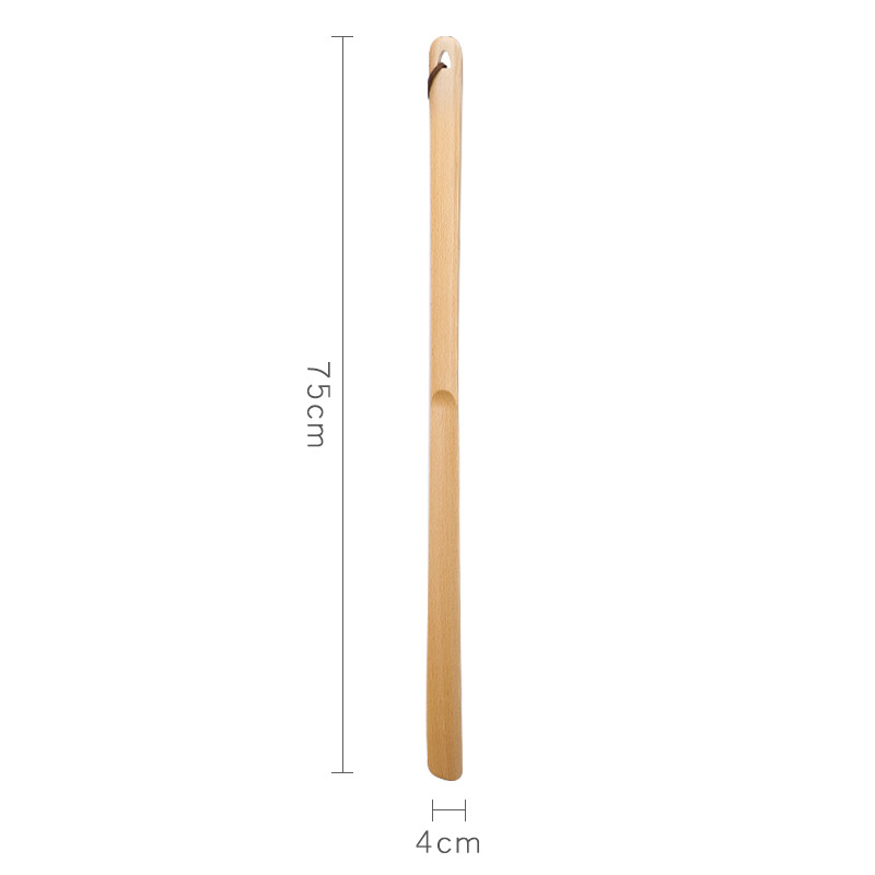 Shoehorn din lemn masiv cu mâner ultra-long pentru uz casnic